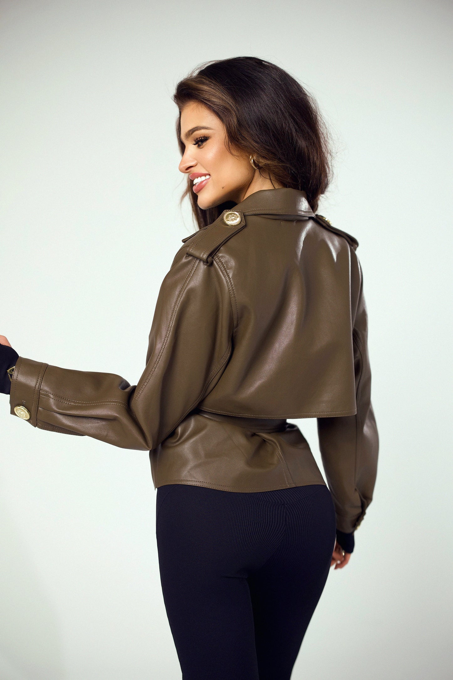 Faux leather Jacket LoveYa chocolate